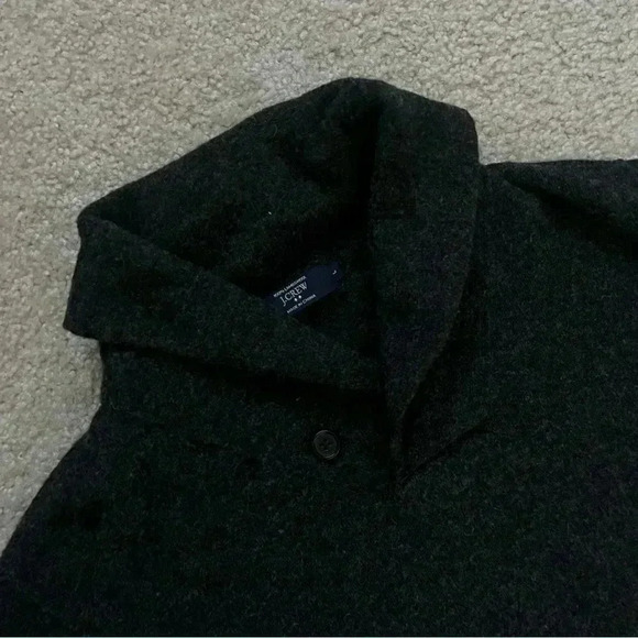 J Crew Sweater Button Dark Gray High Neck Men’s Size Large 100% Lambs Wool 19458 - Picture 3 of 15